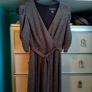 Jessica Howard Metallic Wrap Dress
